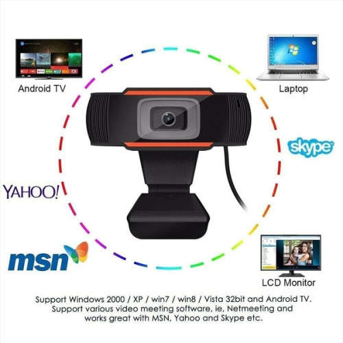 USB 2.0 Computer Camera Live Webcam HD 720P with Microphone