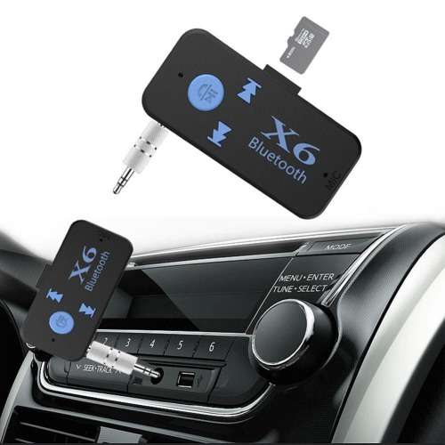 New X6 Bluetooth Music Receiver Adapter 3.5mm Supports TF Card