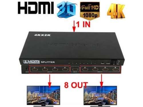 4K HDMI Splitter 1 in 8 Out HDMI Splitter Support Full HD 4K Video