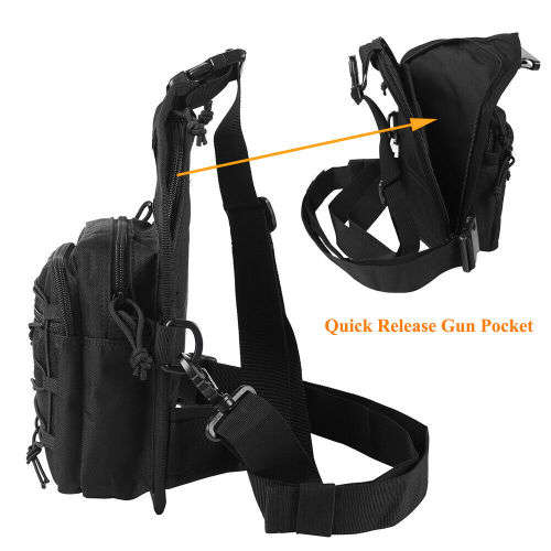 Tactical shoulder bag holster military sling bag hunting chest bag new