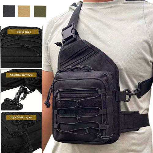 Tactical shoulder bag holster military sling bag hunting chest bag new