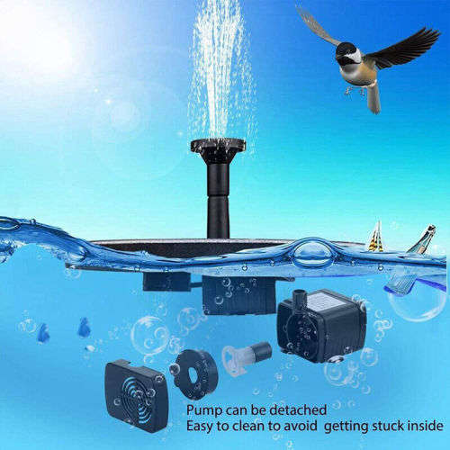 Outdoor Solar Powered Floating Bird Bath Water Fountain Pump Garden Pond