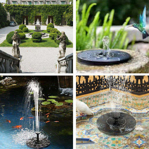 Outdoor Solar Powered Floating Bird Bath Water Fountain Pump Garden Pond