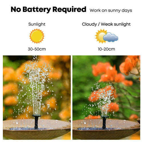 Outdoor Solar Powered Floating Bird Bath Water Fountain Pump Garden Pond