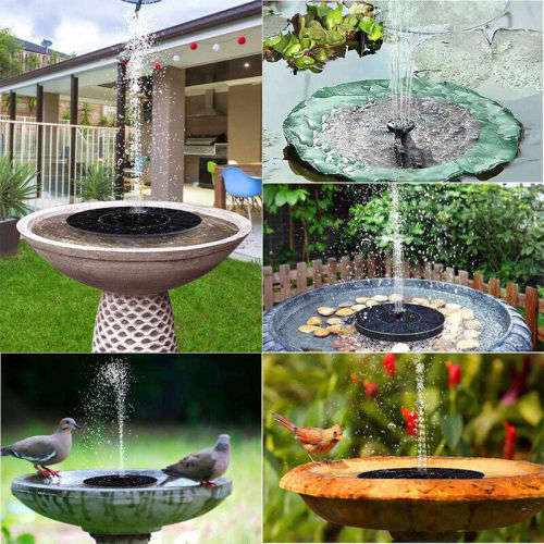 Outdoor Solar Powered Floating Bird Bath Water Fountain Pump Garden Pond