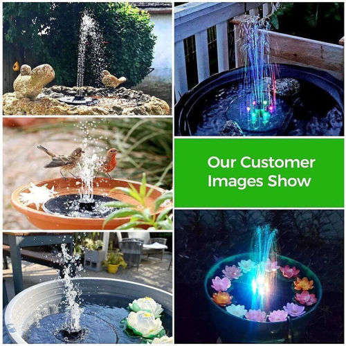 Outdoor Solar Powered Floating Bird Bath Water Fountain Pump Garden Pond