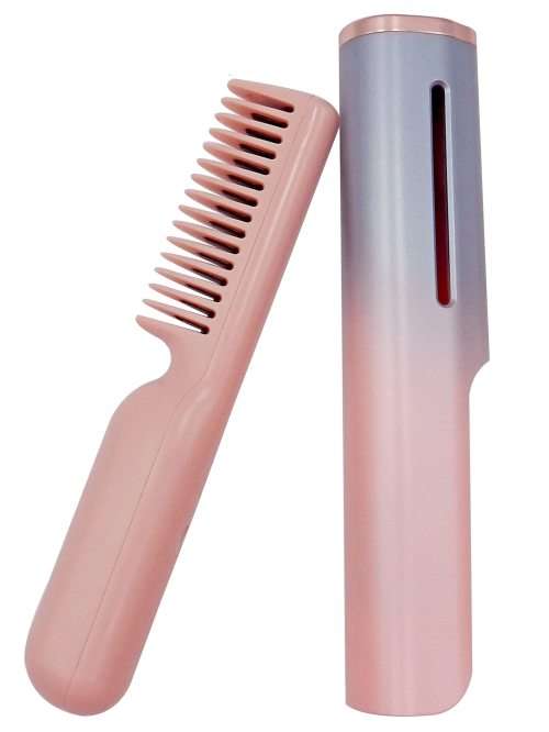 Hair Straightening Comb Mini Safety Portable Three Temperature Setting USB Electric Heating