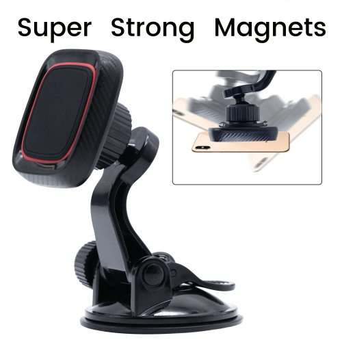 Strong Suction Cup, Magnetic Dashboard & Windshield Universal Phone Mount