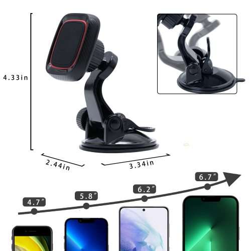 Strong Suction Cup, Magnetic Dashboard & Windshield Universal Phone Mount