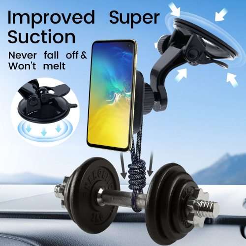 Strong Suction Cup, Magnetic Dashboard & Windshield Universal Phone Mount