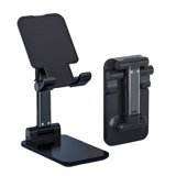 Foldable telescopic mobile phone holder with adjustable height and angle