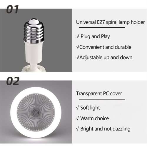 360° Rotation LED Ceiling Light with Fan 6500K