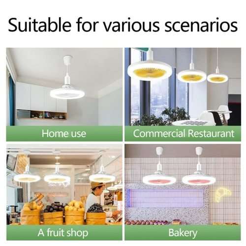 360° Rotation LED Ceiling Light with Fan 6500K