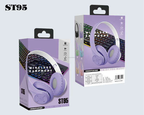 Cute Color Headphones Big Earmuffs Headband Bluetooth Headphones