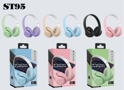 Cute Color Headphones Big Earmuffs Headband Bluetooth Headphones