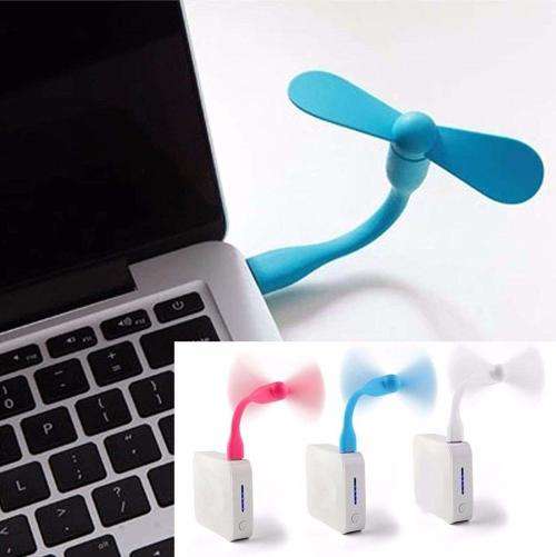 Portable Flexible USB Fan for Laptops, PC & Power Banks. -(Multi Colour)