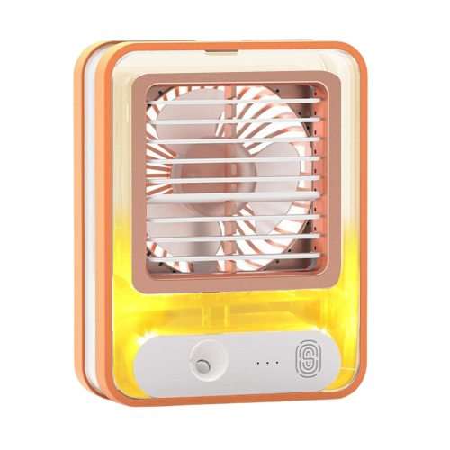 Desk Fan, Small Silent LED Night Light Portable Fan USB Rechargeable Portable Cooling Fan with Fog
