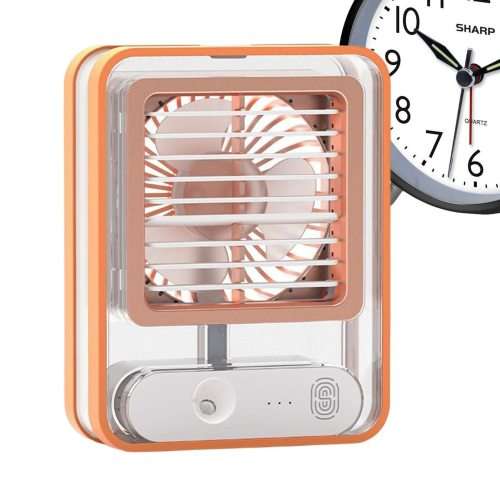 Desk Fan, Small Silent LED Night Light Portable Fan USB Rechargeable Portable Cooling Fan with Fog