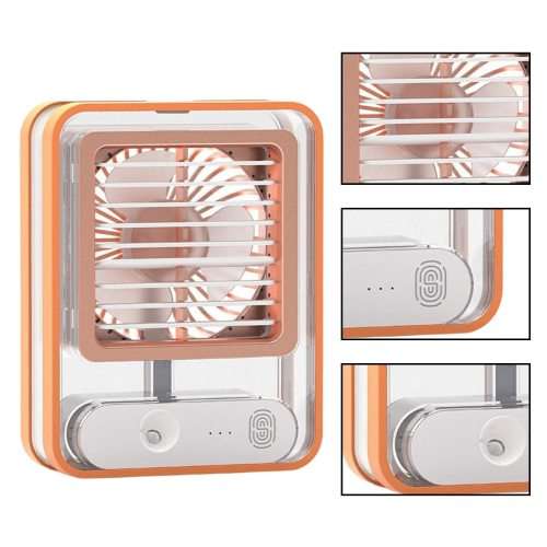 Desk Fan, Small Silent LED Night Light Portable Fan USB Rechargeable Portable Cooling Fan with Fog
