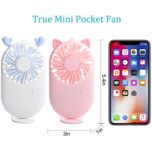 Handheld Fan Mini Fan, Adjustable Speed USB Rechargeable Eyelash Fan