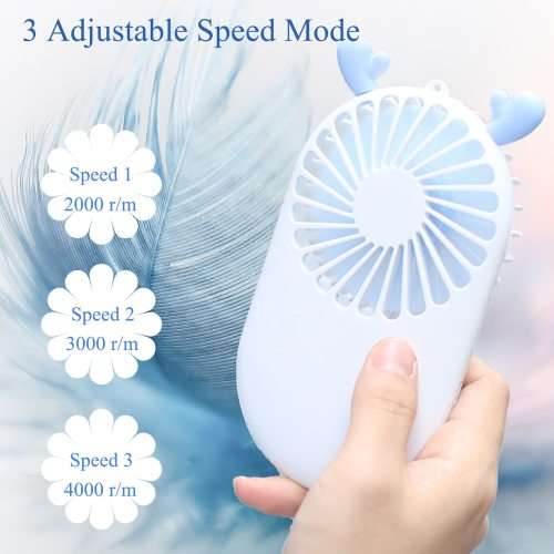Handheld Fan Mini Fan, Adjustable Speed USB Rechargeable Eyelash Fan