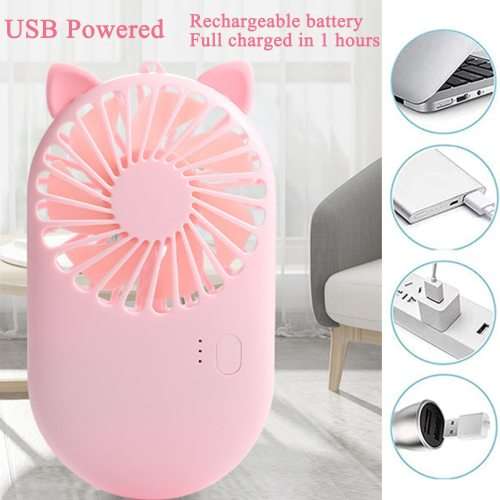 Handheld Fan Mini Fan, Adjustable Speed USB Rechargeable Eyelash Fan