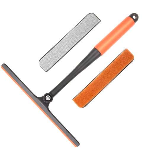 Window Wiper and Window Squeegee 3-in-1 Professional Window Cleaning Set Silicone Glass Squeegee