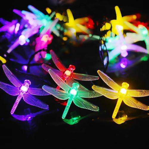 Solar Light String, Dragonfly Light String, Waterproof Decorative Light String