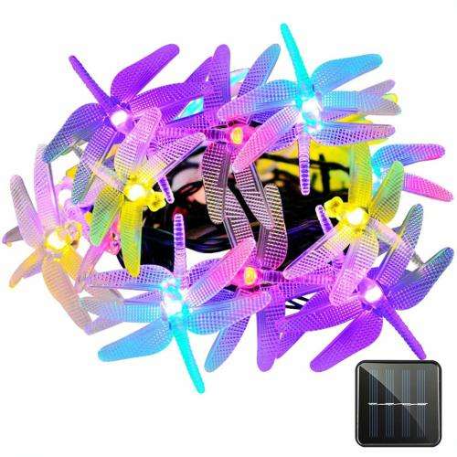 Solar Light String, Dragonfly Light String, Waterproof Decorative Light String