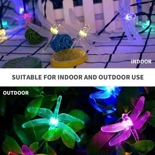 Solar Light String, Dragonfly Light String, Waterproof Decorative Light String