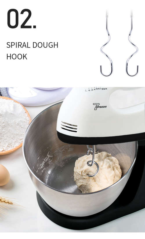 Hand mixer 7 speed household bread dough kneading mixer food mixer with bowl