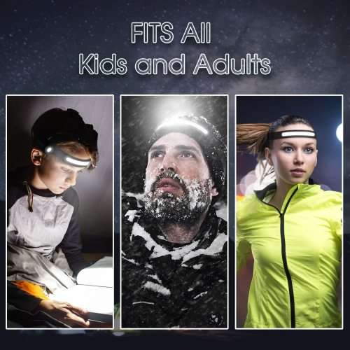 Headlamp Rechargeable/5 Modes/Motion Sensor/Waterproof 350 Lumens LED 230 Wide Beam