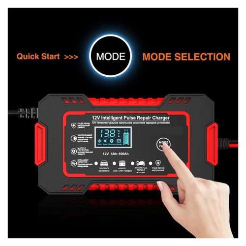 Car Battery Charger, LCD Display 12V 6A Automotive Battery Charger, 12V Battery Charger for Car