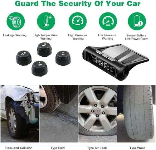 Tire Pressure Monitoring System External Solar 4Sensor RNM-TPMS-100-LBD