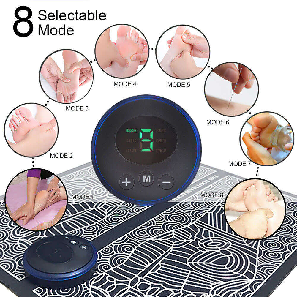 Electric EMS Foot Massager Leg USB Reshaping Pad Feet Muscle Stimulator Mat