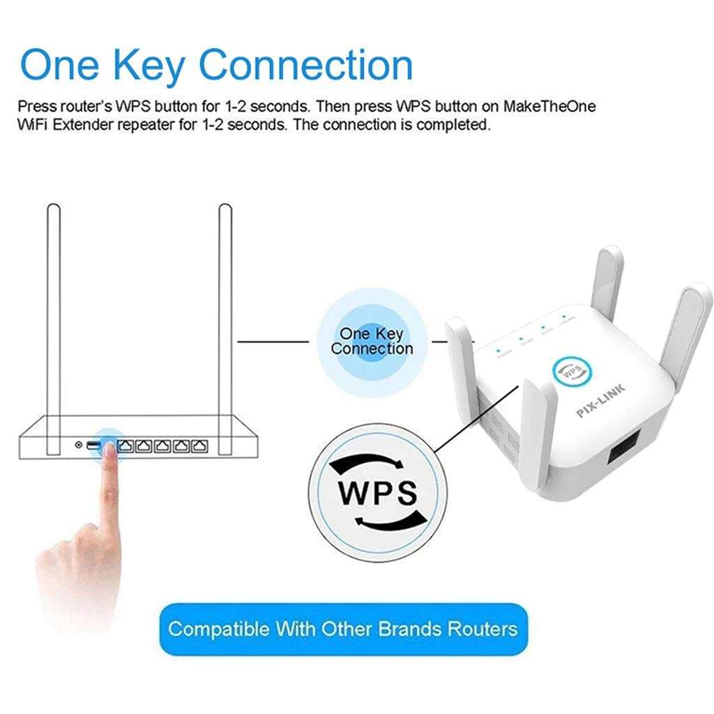 1200M Dual Frequency Wireless WiFi Signal Extension Amplifier White