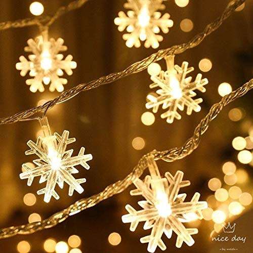 5M Snowflake Light String Extension Warm White