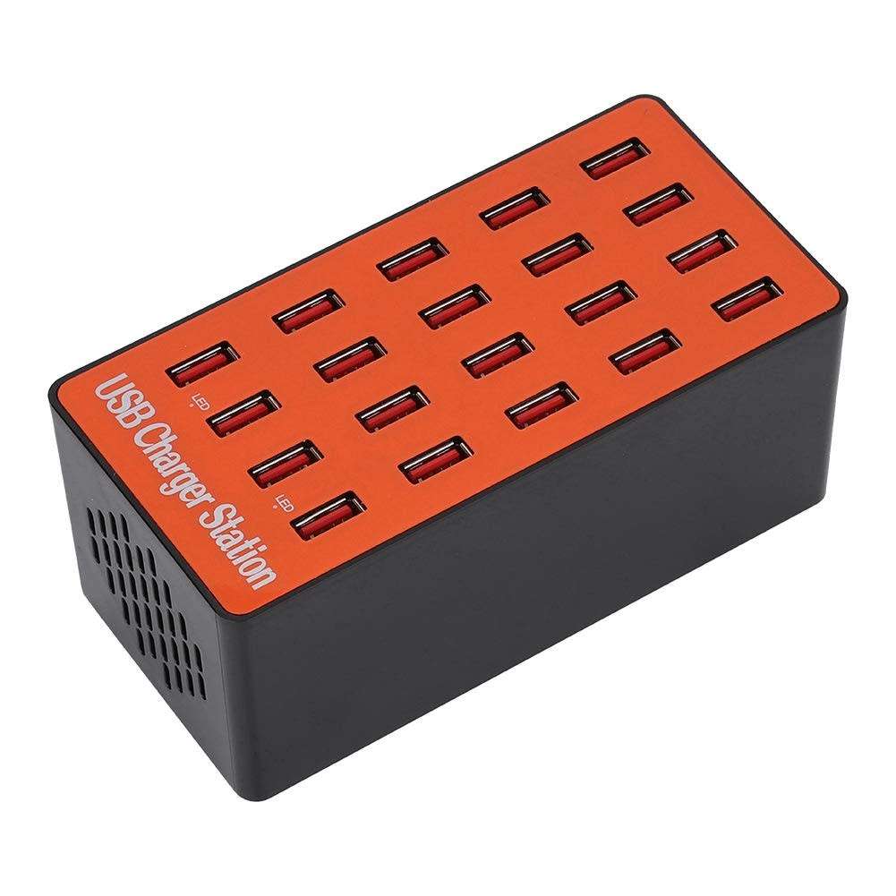 USB Hub, 18A/5V 20 Port USB Hub Splitter Portable Universal USB Smart Charging Station with Power Ad