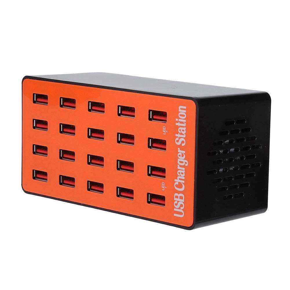 USB Hub, 18A/5V 20 Port USB Hub Splitter Portable Universal USB Smart Charging Station with Power Ad