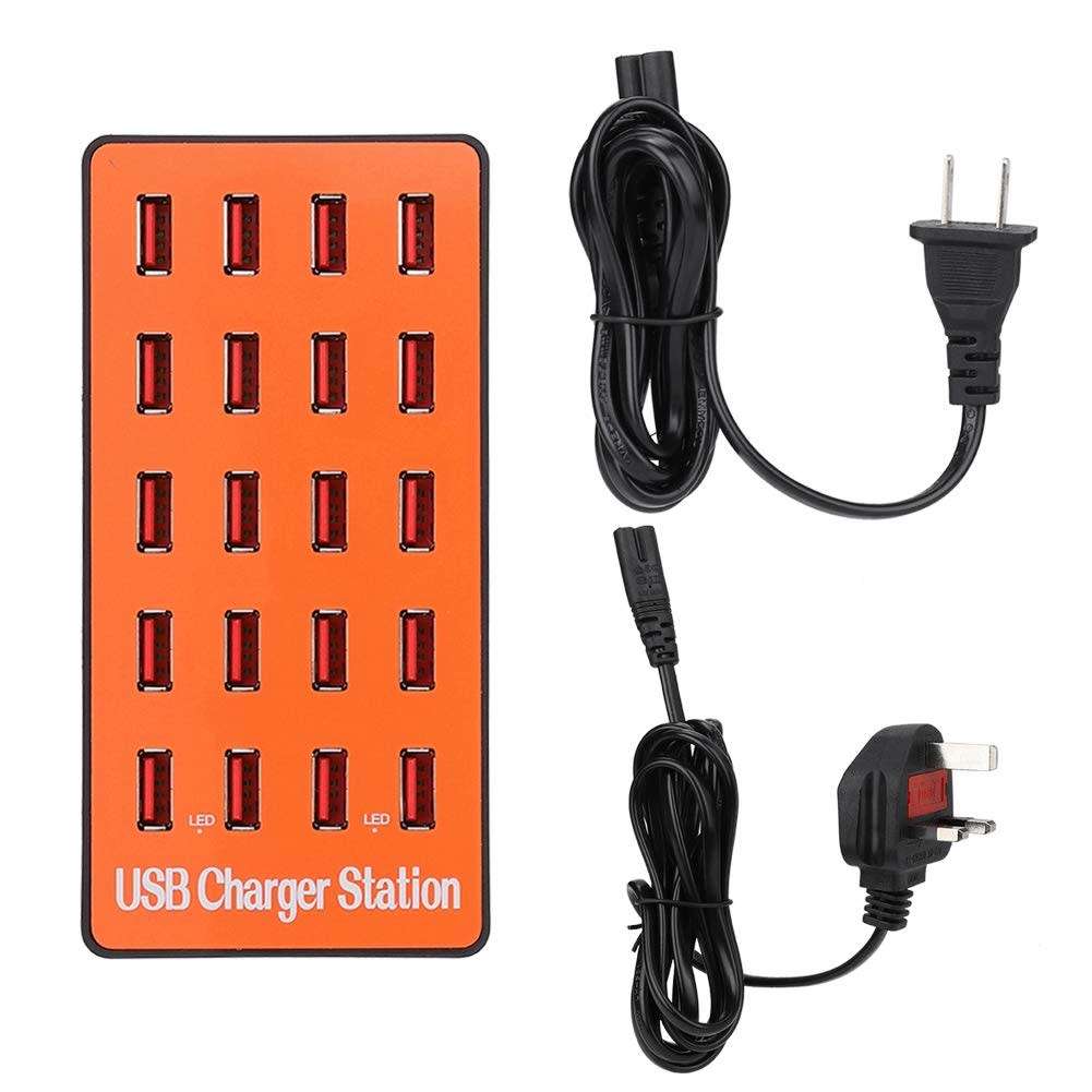 USB Hub, 18A/5V 20 Port USB Hub Splitter Portable Universal USB Smart Charging Station with Power Ad