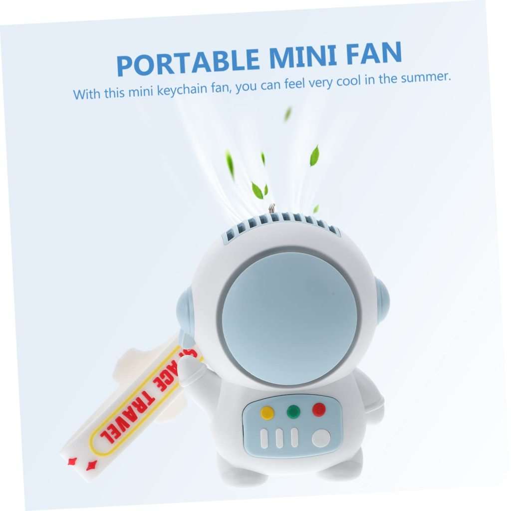 Keychain Cartoon Fan Portable Mini Astronaut Fan Battery Powered