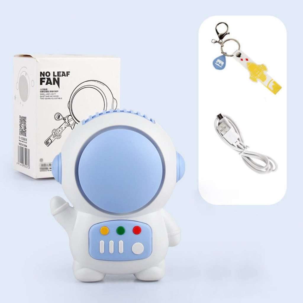 Keychain Cartoon Fan Portable Mini Astronaut Fan Battery Powered