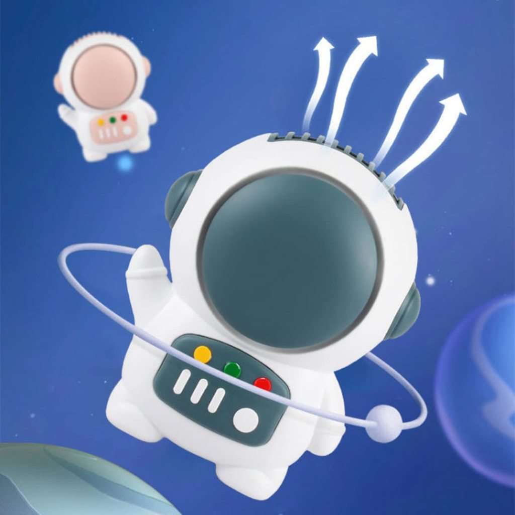 Keychain Cartoon Fan Portable Mini Astronaut Fan Battery Powered