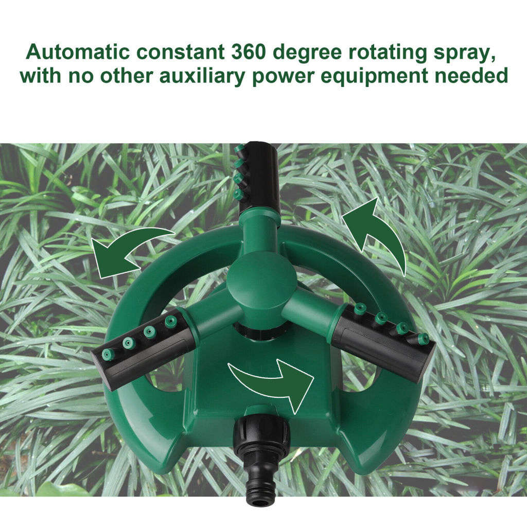 Garden Sprinkler Spray Head 360° Automatic Rotating Lawn Grass Sprinklers System