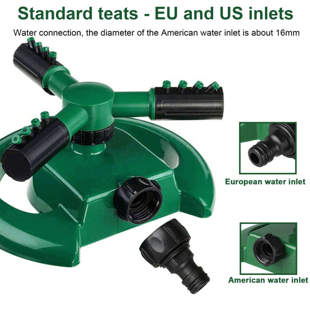 Garden Sprinkler Spray Head 360° Automatic Rotating Lawn Grass Sprinklers System