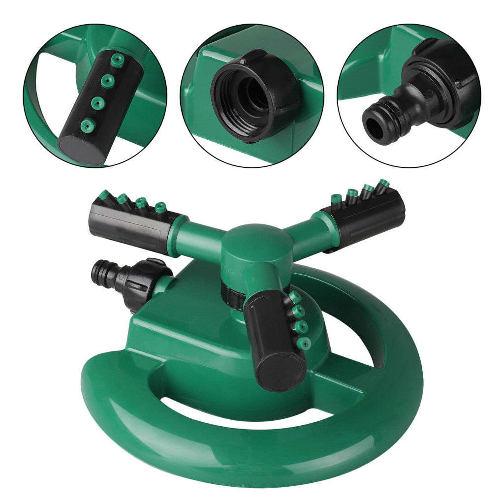 Garden Sprinkler Spray Head 360° Automatic Rotating Lawn Grass Sprinklers System