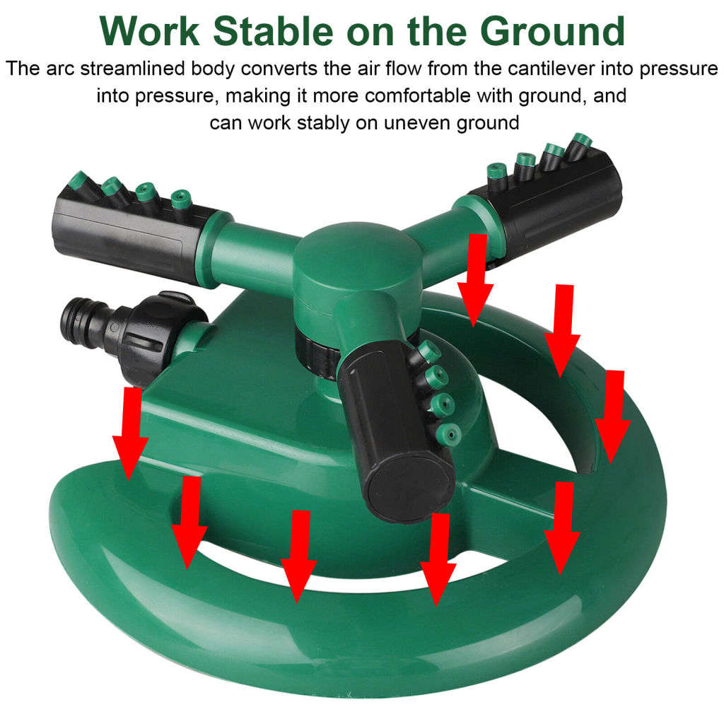 Garden Sprinkler Spray Head 360° Automatic Rotating Lawn Grass Sprinklers System