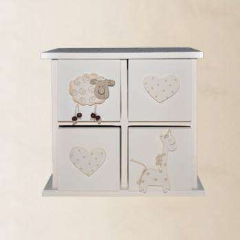 Wooden Box 4 Drawers
