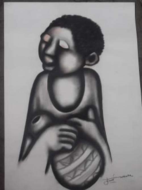 An awesome David Mbele charcoal on paper