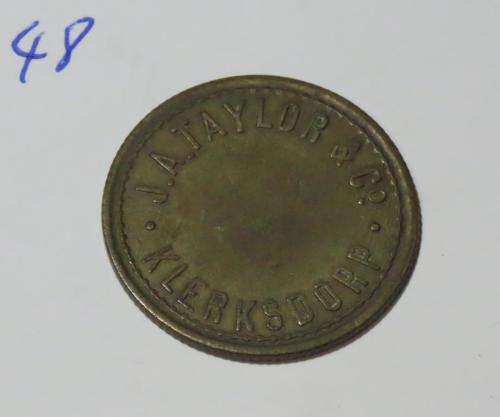 JA Taylor 1/- token (MB2185)